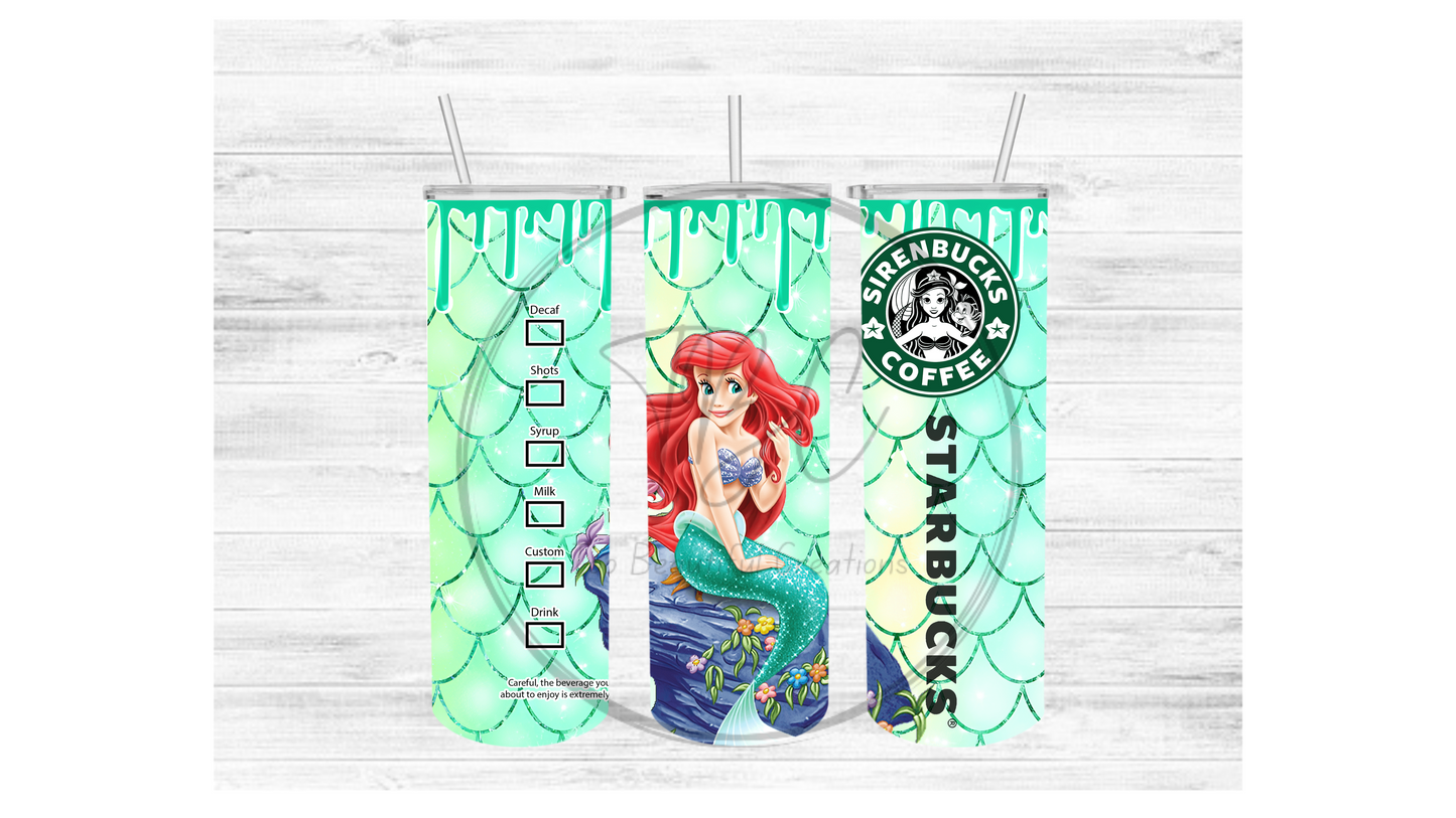 Starbucks Mermaid (Ariel) Sublimation Tumbler Transfer