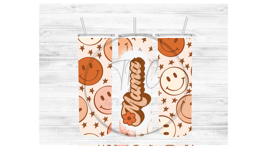 Smiley Face Mama (Retro) Sublimation Tumbler Transfer