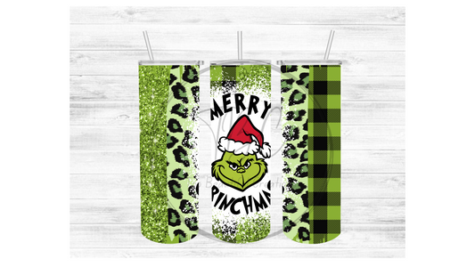 Merry Grinchmas (Cheetah Plaid) Sublimation Tumbler Transfer