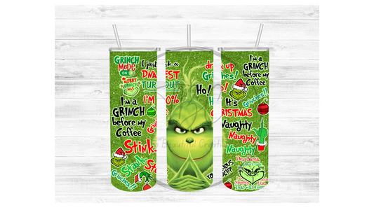 Grinch Mode Sublimation Tumbler Transfer