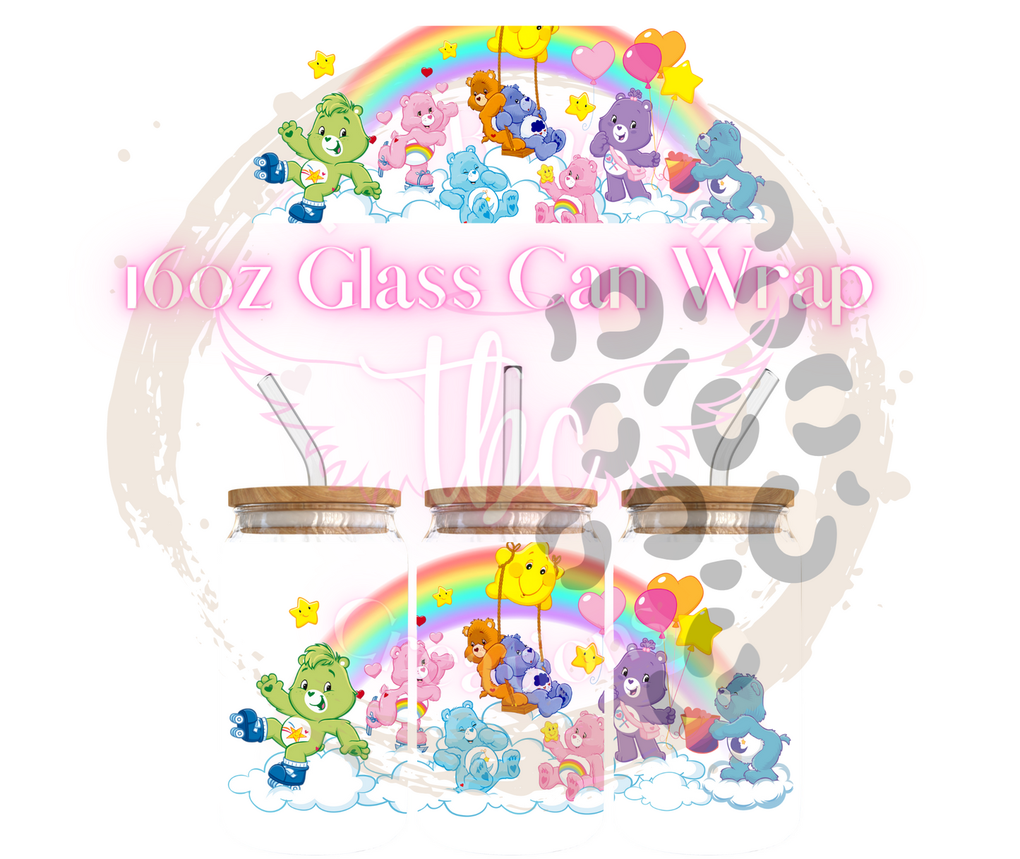 Swinging Bears Glass Can Sublimation Transfer