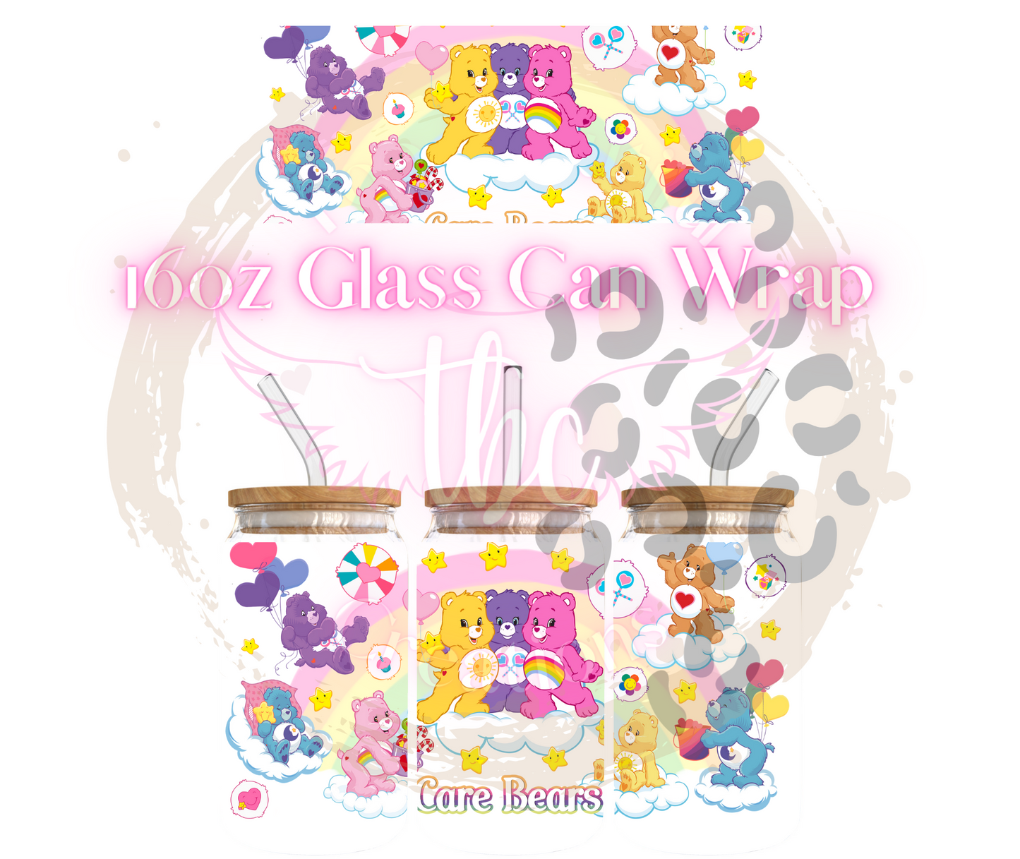 Bear Friends Glass Can Sublimation Transfer