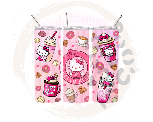 Kitty Frapp Starbies Sublimation Tumbler Transfer