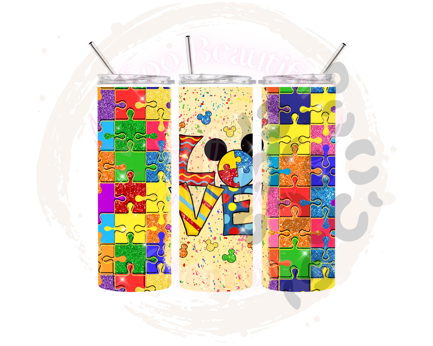 Autism Love Sublimation Tumbler Transfer