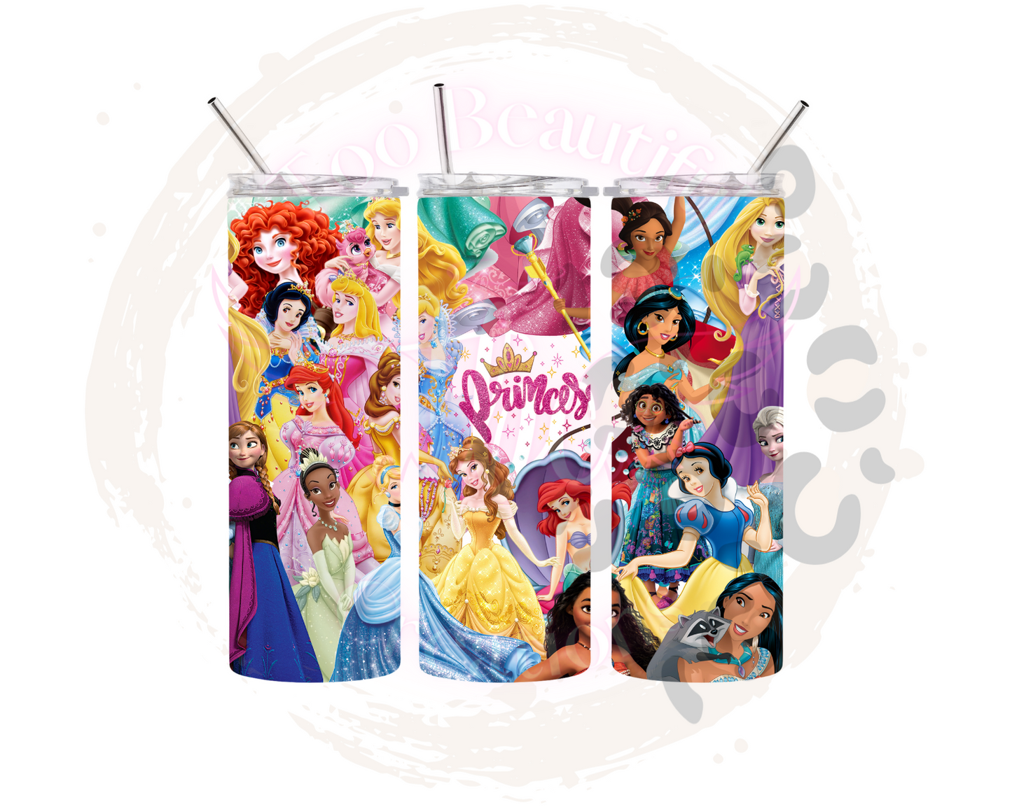 Princesses Sublimation Tumbler Transfer