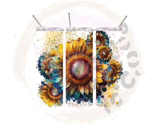 Sunflower Blues Sublimation Tumbler Transfer