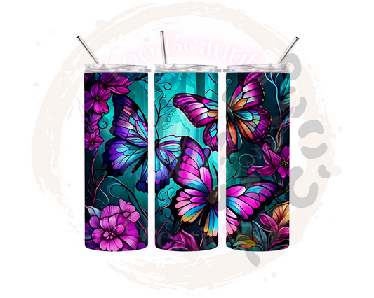 Electric Butterfly Sublimation Tumbler Transfer