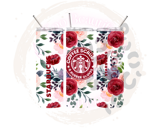 Red Rubber Gloves Starbies Sublimation Tumbler Transfer