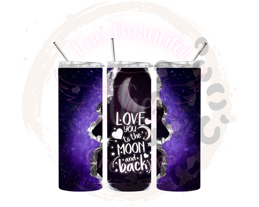 To The Moon & Back Sublimation Tumbler Transfer